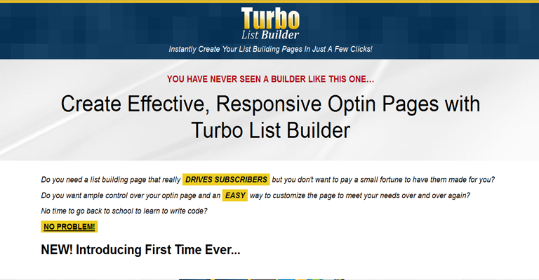 Turbo List Builder Page Preview