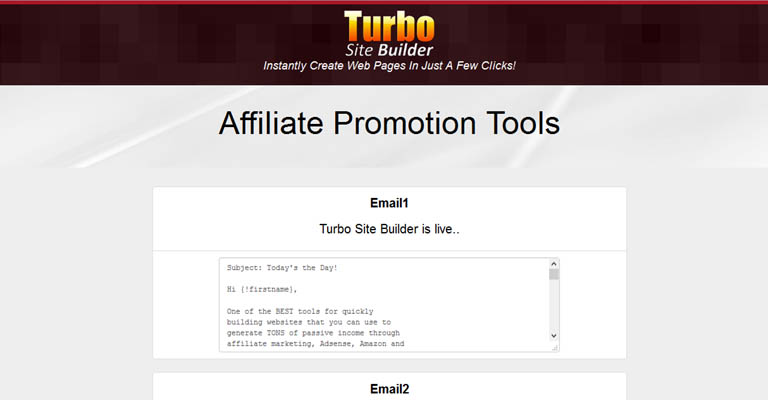 Turbo Site Builder PRO Affiliates System